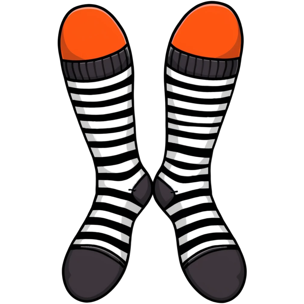 feet with striped socks emoji