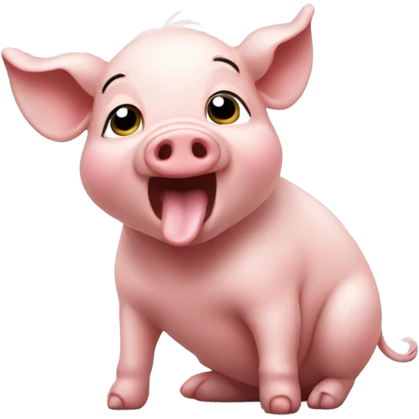 A piglet farting emoji