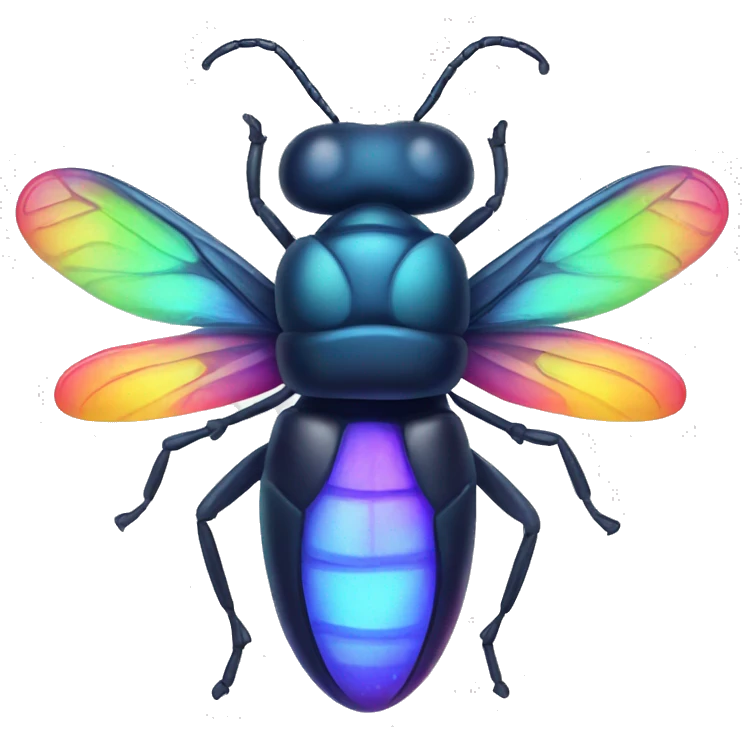 colorful glowing insect emoji