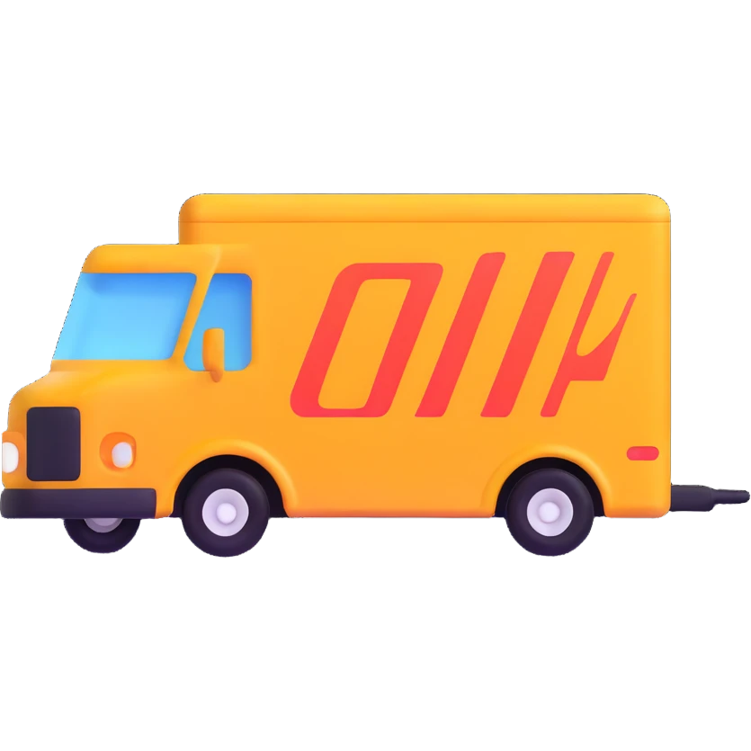 delivery truck with speed lines, representing fast delivery emoji