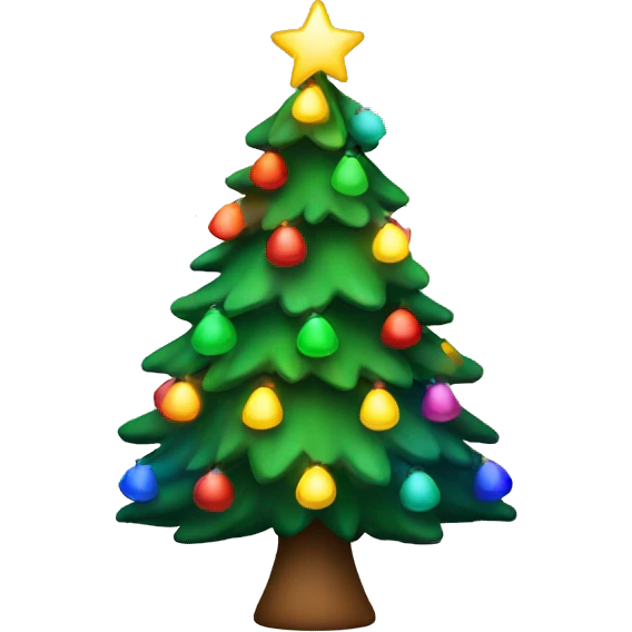 A Christmas tree with colorfull lights emoji