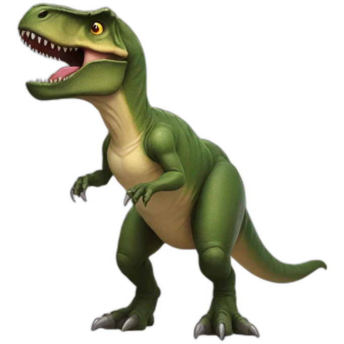 T-rex with halo emoji