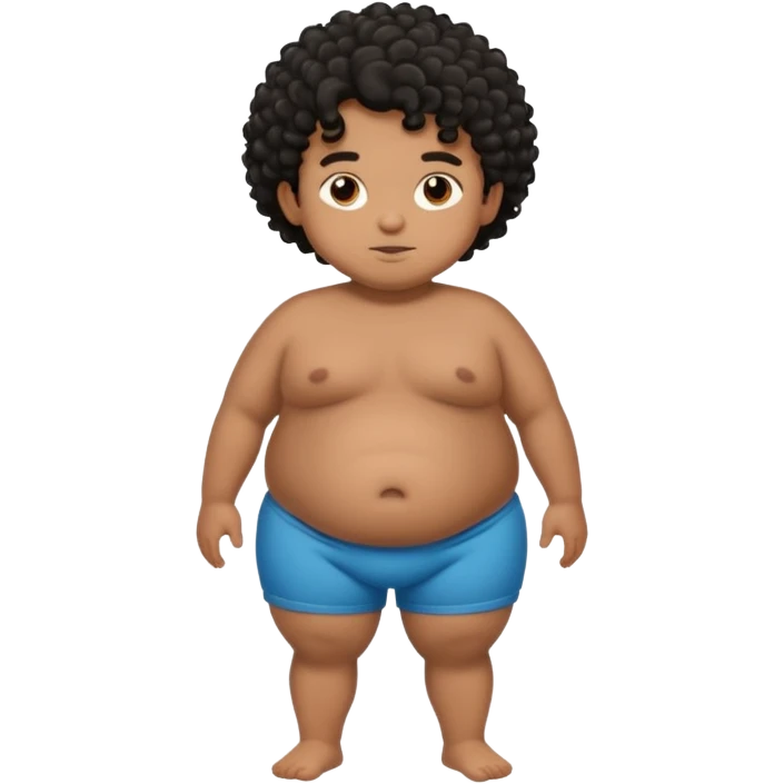 fat person emoji but make him brown skin and curly black hair make it a whole body image and the person is a boy who’s fat even fatter than this add belly rolls emoji