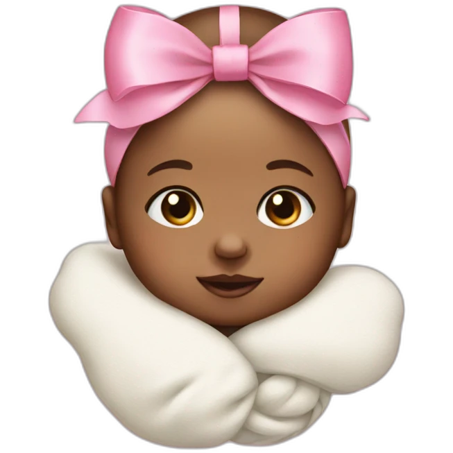 Newborn with a pink bow emoji