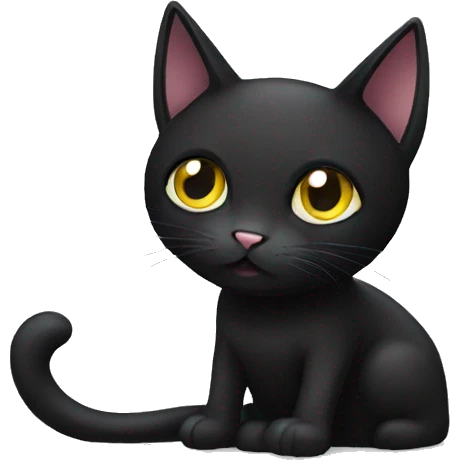 A black cat with with eyes emoji