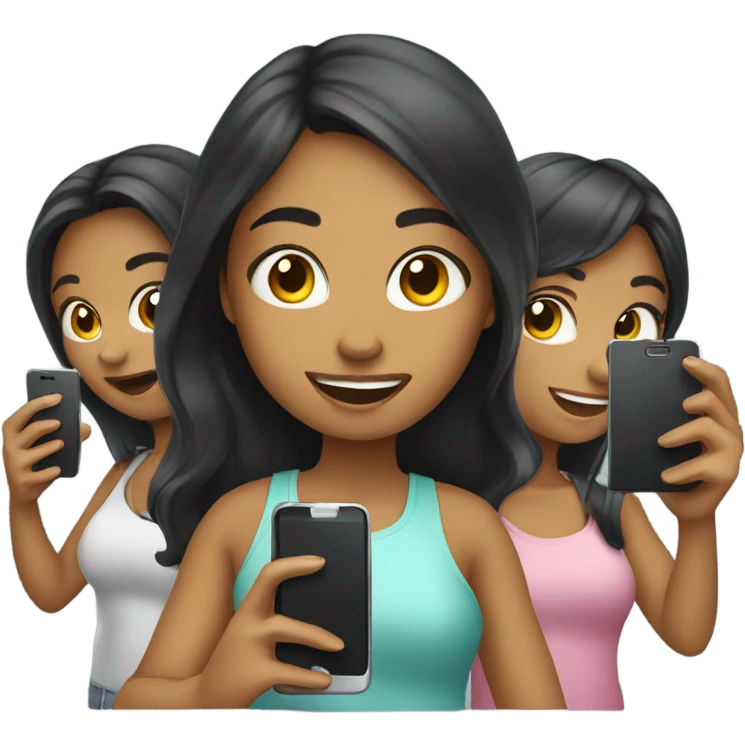 Girls with phone emoji