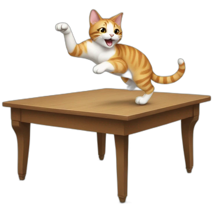 cat dancing on table emoji