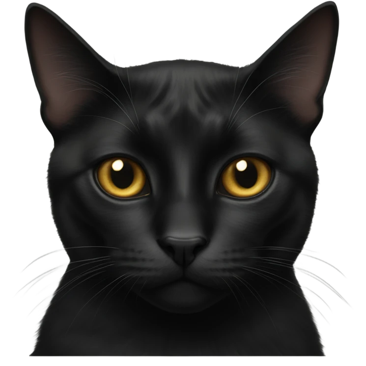 realistic black cat portrait with only one eye emoji