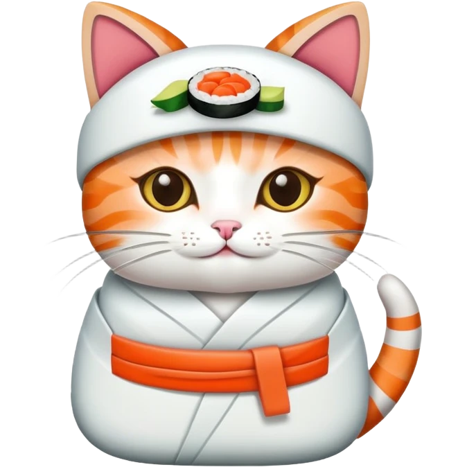 cat dressed in a sushi costume emoji