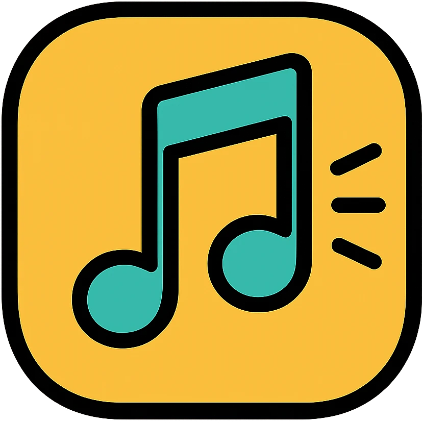 gold and black outlined icon representing Music for Instagram emoji