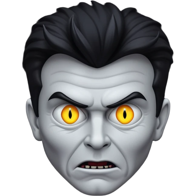 Rick Astley but he is gray as hell, the background is pitch black, he blends in with the pitch black background very well,he looks like he’s hiding in the shadows, not many people can see his face without a bright light, but he has a demonic devious evil killer face, and he may even be a killer emoji