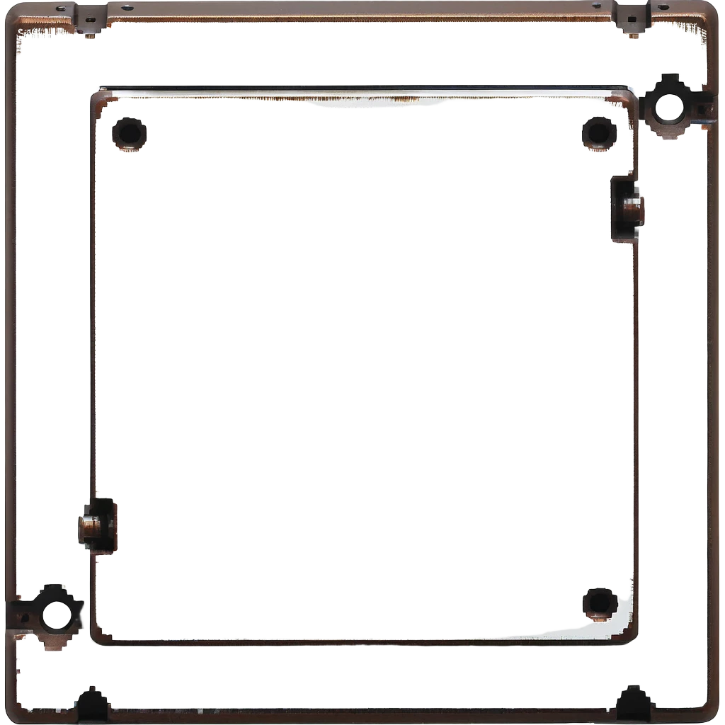 Industrial metal wall block, color #334155 with metallic highlights, metal plate texture with 4 rivets/bolts in corners, slight metallic sheen, solid and indestructible appearance, 32x32 pixels emoji