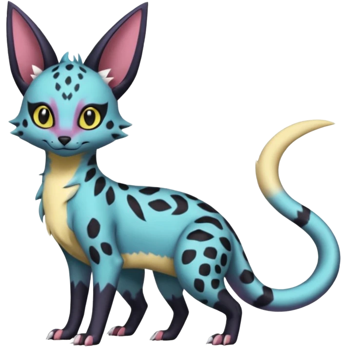 Pastel Salandit-Umbreon-Genet-Noivern-Noibat-Serval-Hybrid (Full body) emoji