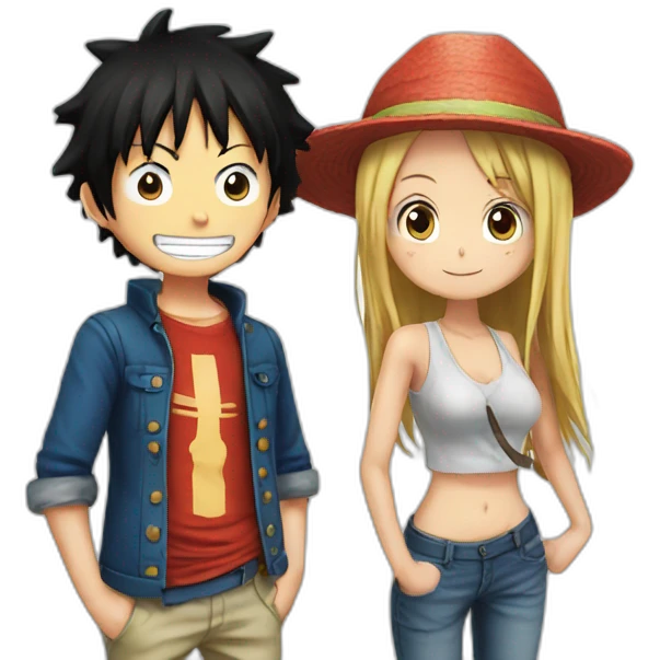 Luffy And his girlfriend emoji