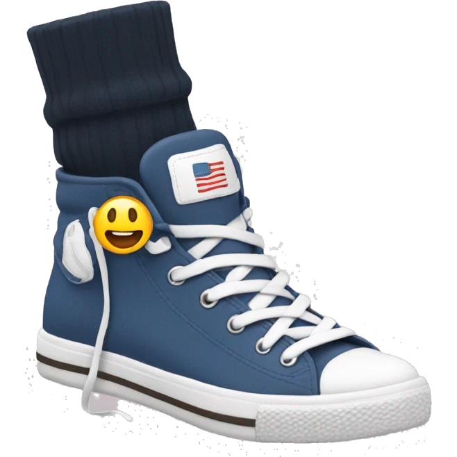 leg with sneakers on emoji