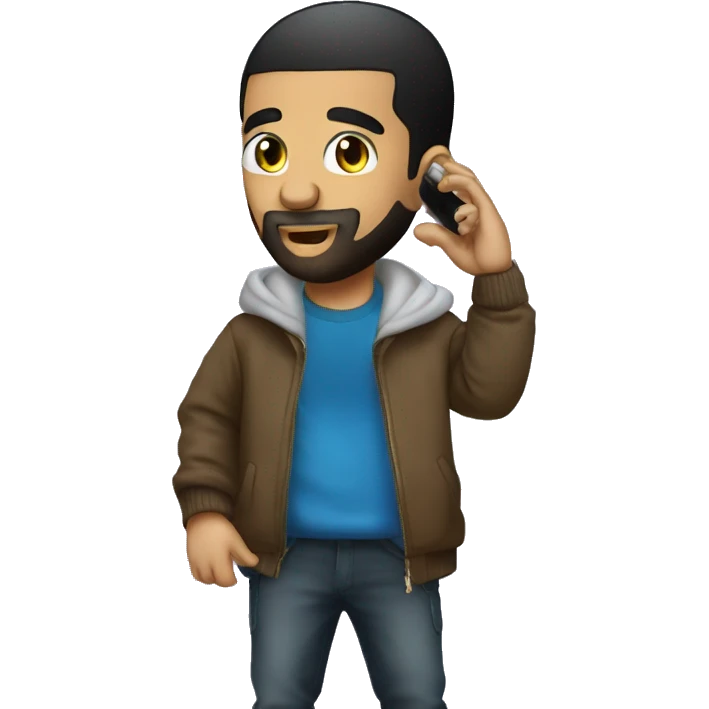 Drake calling someone on his cell phone emoji
