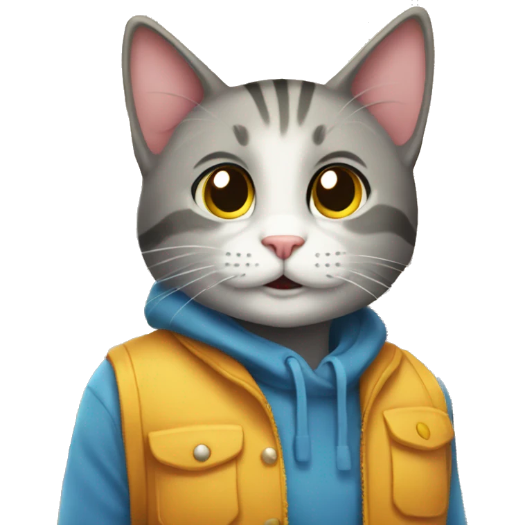 happy gay cat on a shopping spree emoji