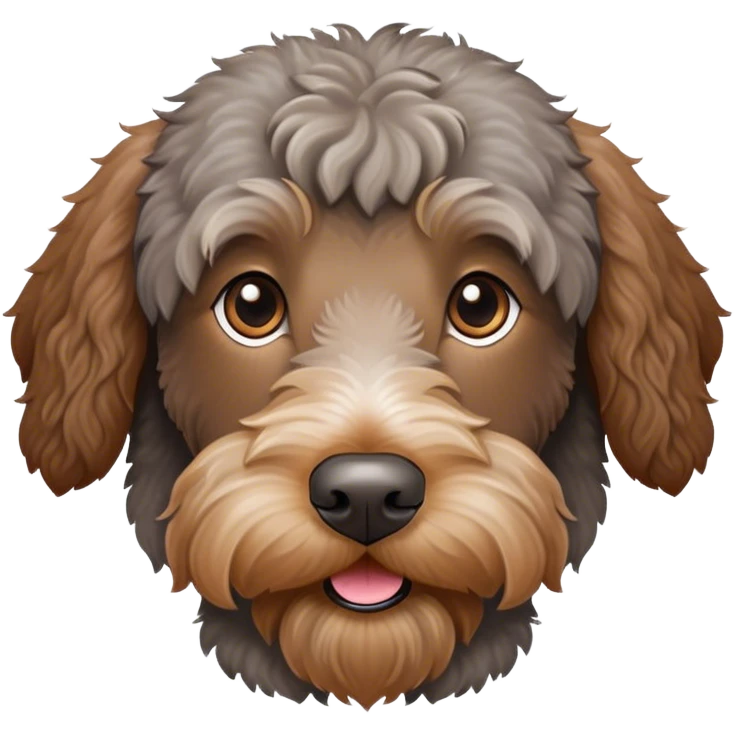 Brown gray labradoodle dog emoji