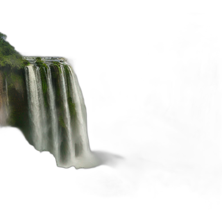 Iguazú Falls with rainbow emoji