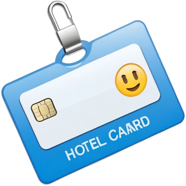 hotel key card with room number emoji
