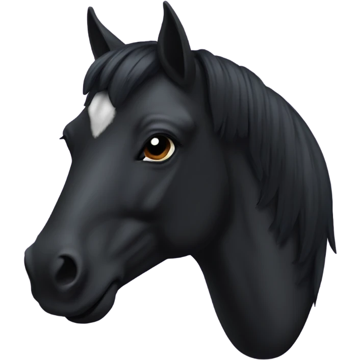 black apple style horse head emoji