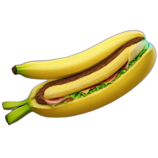 banana flew into space on a rocket made of burgers  emoji