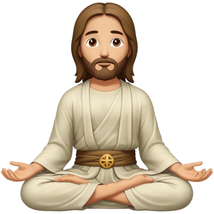 Jesus sitting cross-legged, meditating emoji