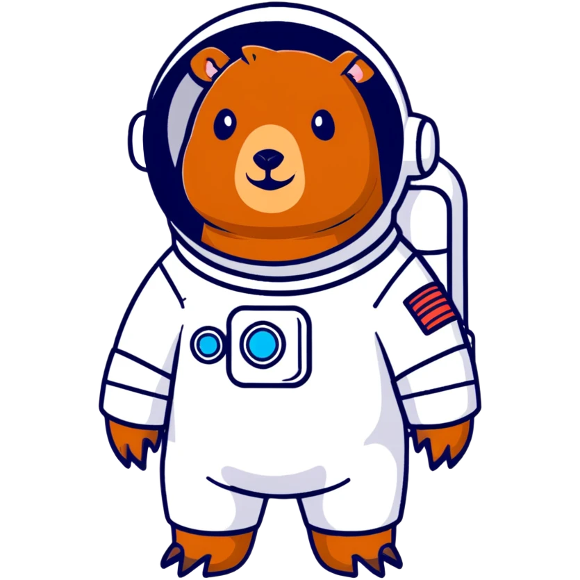 cute capybara cosmonaut emoji