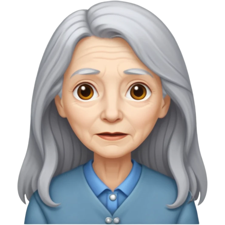 eldelry woman long hair emoji