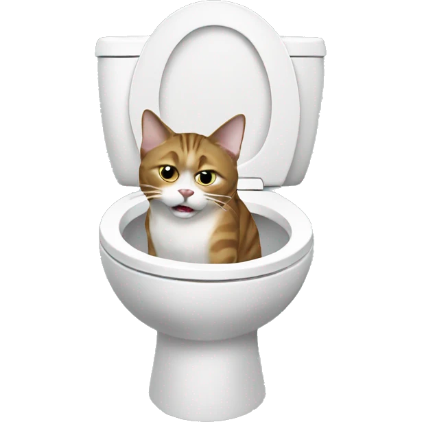 Cat throwing up in toilet emoji