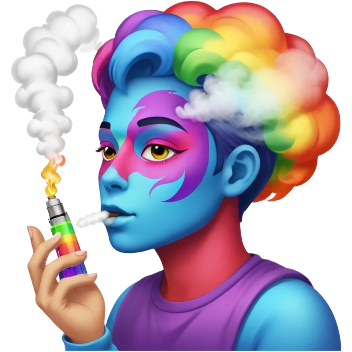 rainbow person vaping emoji