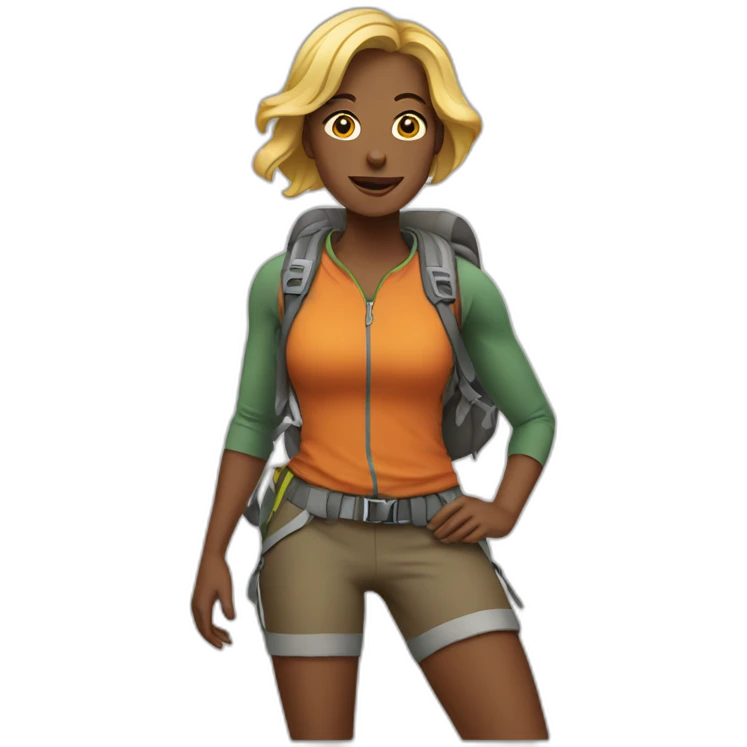Strong hiking woman emoji