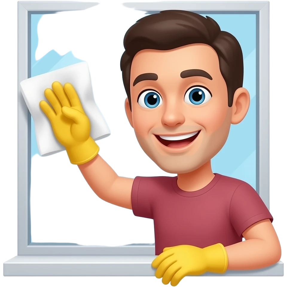 Funny cleaning windows emoji