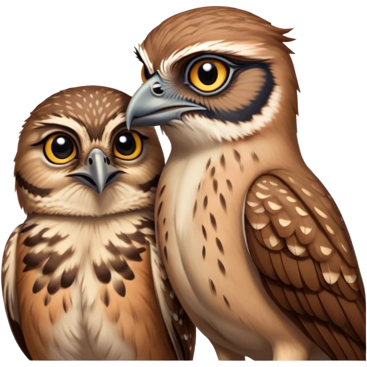 Roadrunner and burrowing owl love emoji