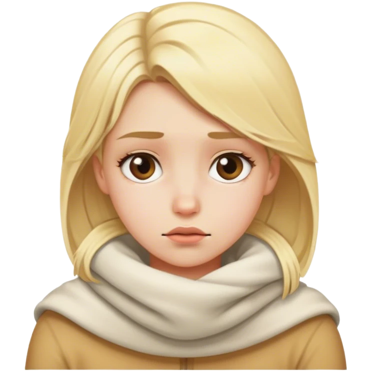 Blonde girl cold emoji