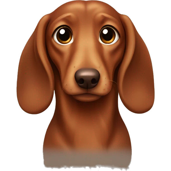 Crying Long-haired brown-reddish dachshund with brown nose emoji