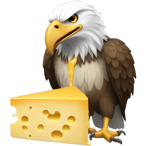 Eagle eating a body cheese emoji