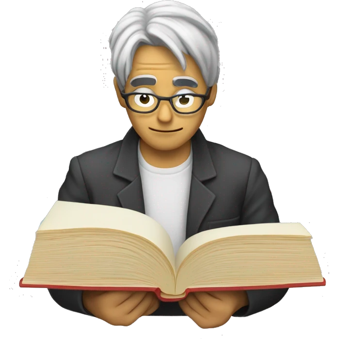 Satoshi Nakamoto reading a book emoji