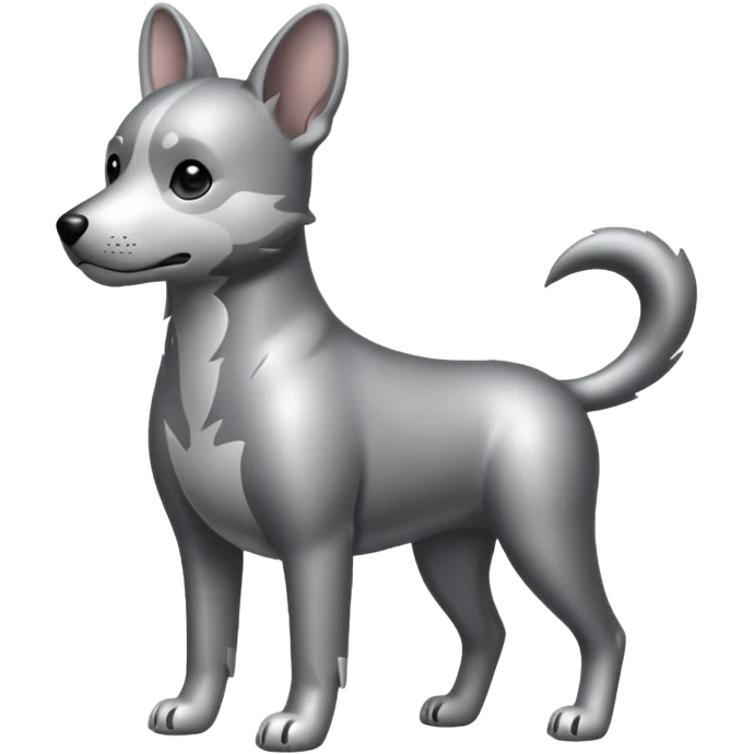 gray metal painted dog emoji