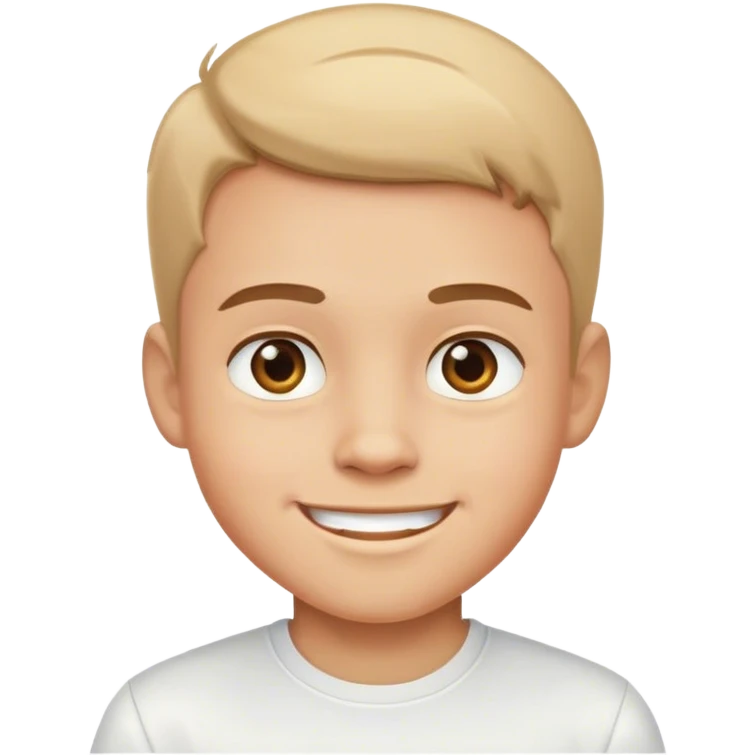 smiling boy in white shirt emoji