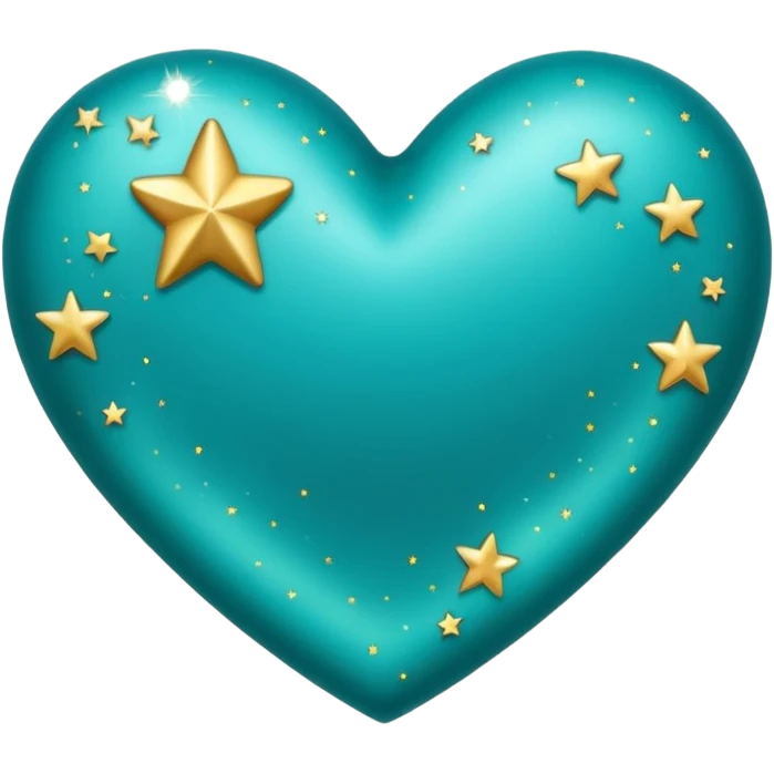 Teal heart with little stars emoji