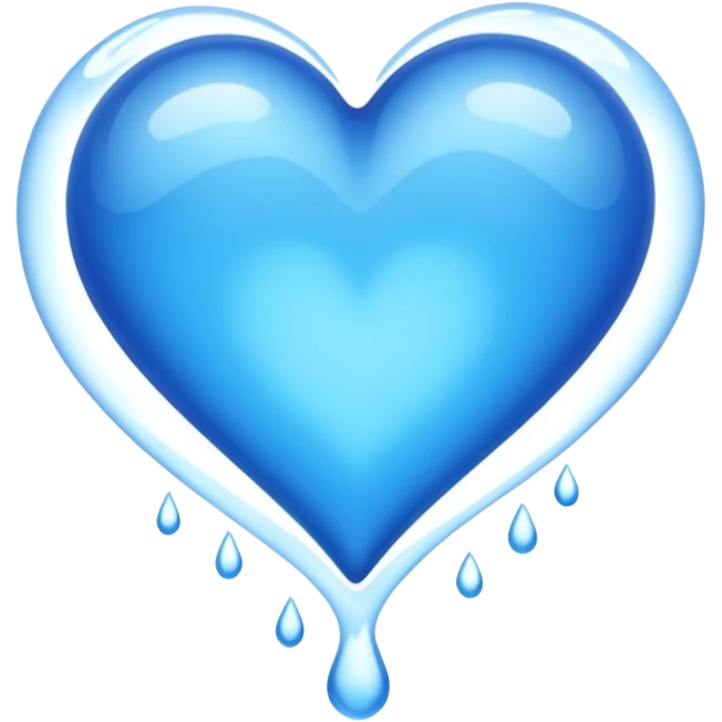 Blue heart inside water flowing emoji