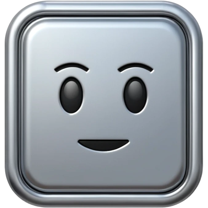 A futuristic microchip emoji made of polished silver chrome, minimal circuit details, smooth metallic surface, soft lighting, iOS emoji style, centered, clean white background emoji