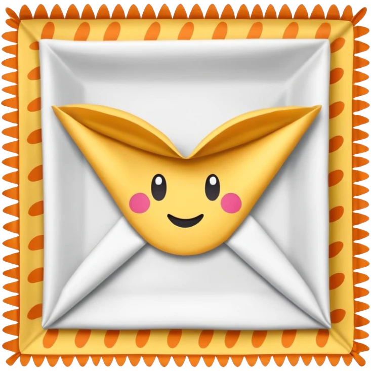 flapped patterned napkin emoji