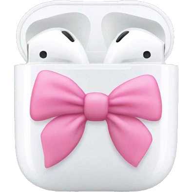 AirPod maxes with little pink bows emoji