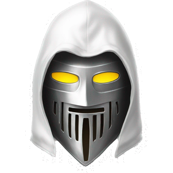 Metal mask with white hood medieval emoji