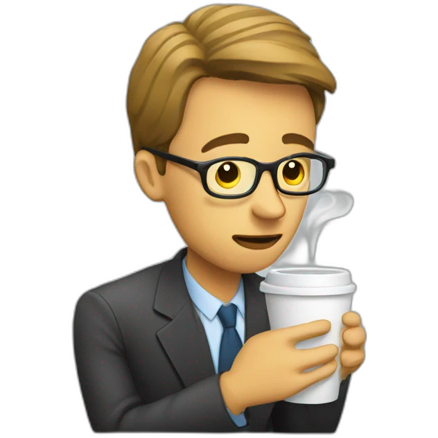 Journalist reading newspaper and drinking coffee emoji