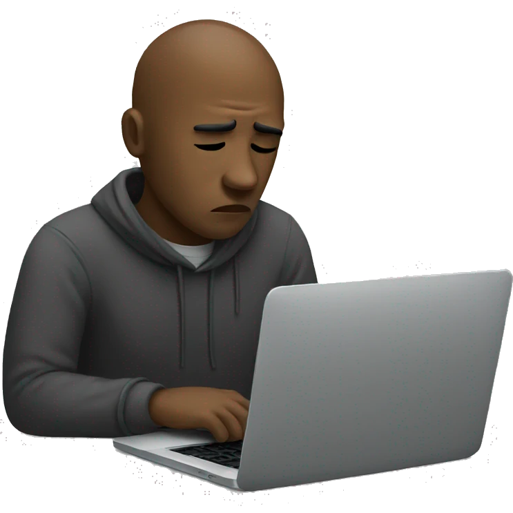 sad person with laptop emoji