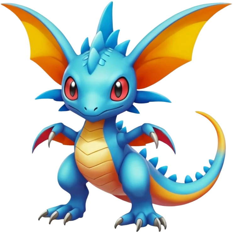 Colorful Vibrant Unique Pokémon-Digimon-Fakémon-hybrid-creature (full body) emoji