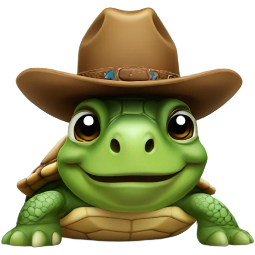 turtle with cowboy hat  emoji